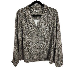 Frank & Oak Leopard Print Blouse Women's Size L